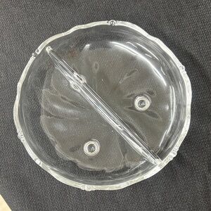 Vintage Clear Glass Divided Serving Dish